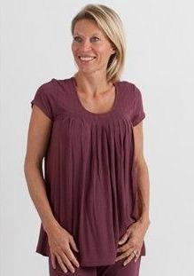 Clearance Women's Bamboo Viscose Pleated Lounge Top Black
