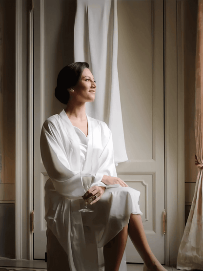 Elegant Robe Dress & Pajama Set Bridal