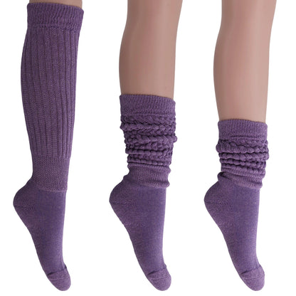 Women's Extra Long Heavy Slouch Cotton Socks – 3 Pairs, Size 9-11 by AWS/American Made