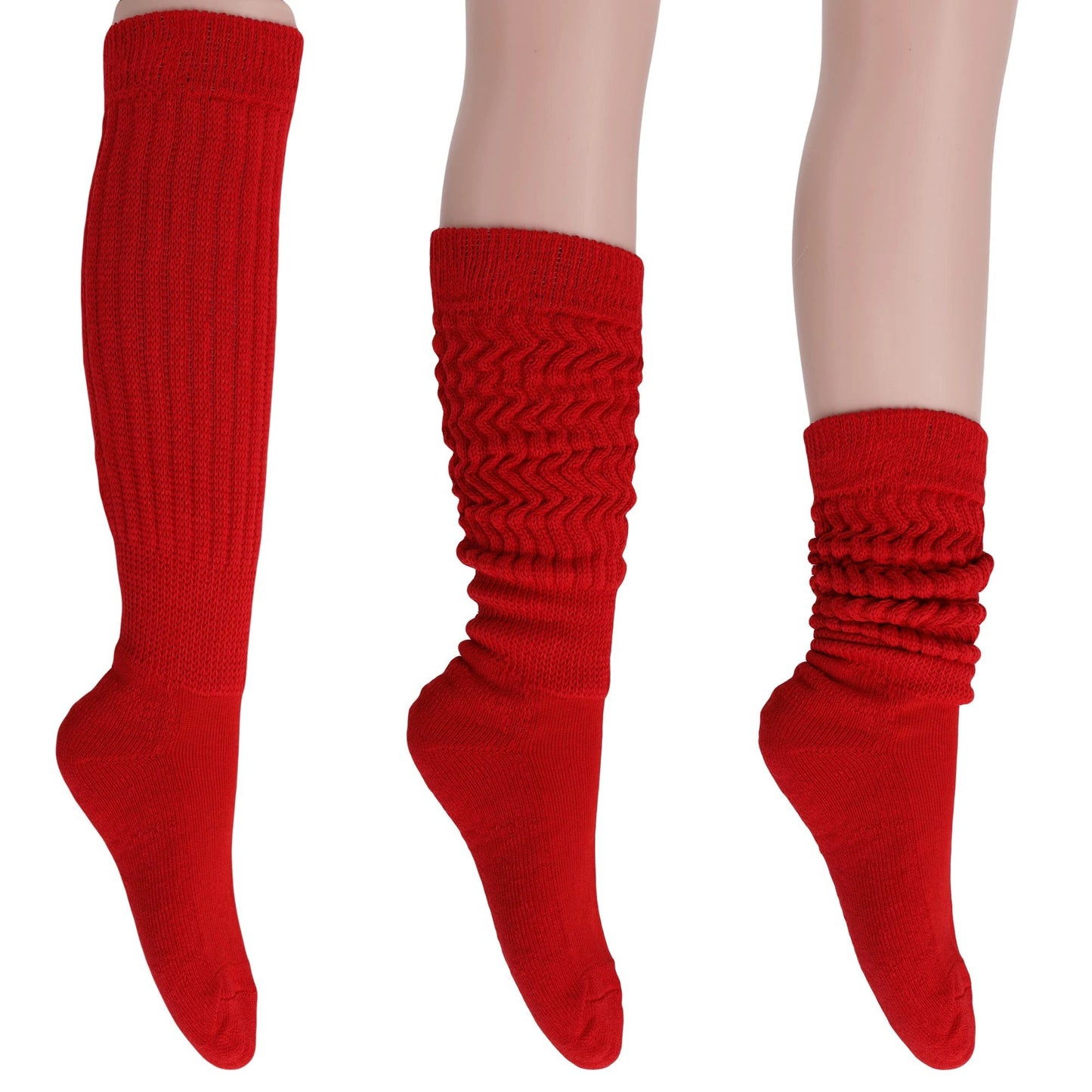 Women's Extra Long Heavy Slouch Cotton Socks – 3 Pairs, Size 9-11 by AWS/American Made