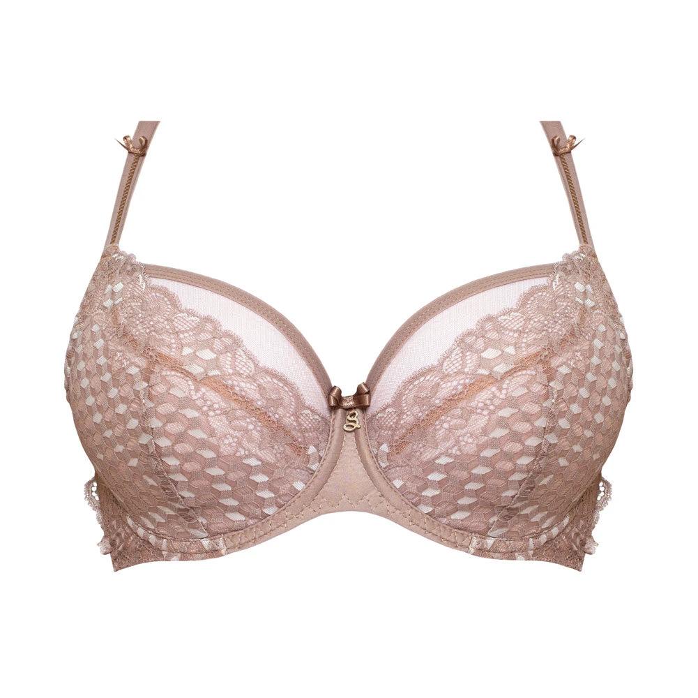 Sheer Mesh Tulle Tulip Seam Full Figure Bra Rosalia by Samanta Lingerie