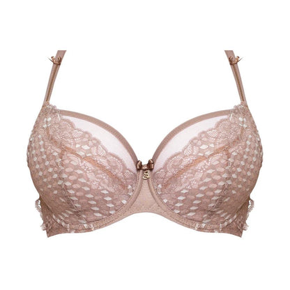 Sheer Mesh Tulle Tulip Seam Full Figure Bra Rosalia by Samanta Lingerie
