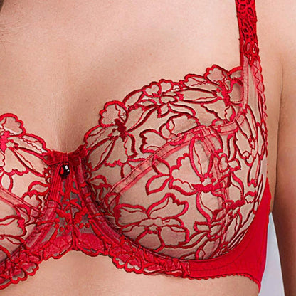 Semi Sheer Full Figure Bra Stefi L Crimson by Stefi L Lingerie