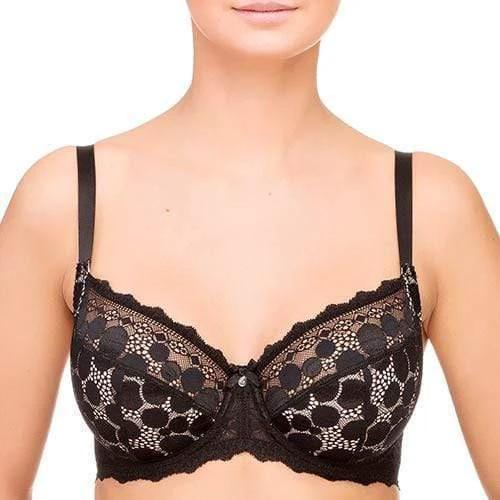 Lauma Pearly Shadow Semi Sheer Full Figure Polka Dot Lace Bra by Lauma Lingerie