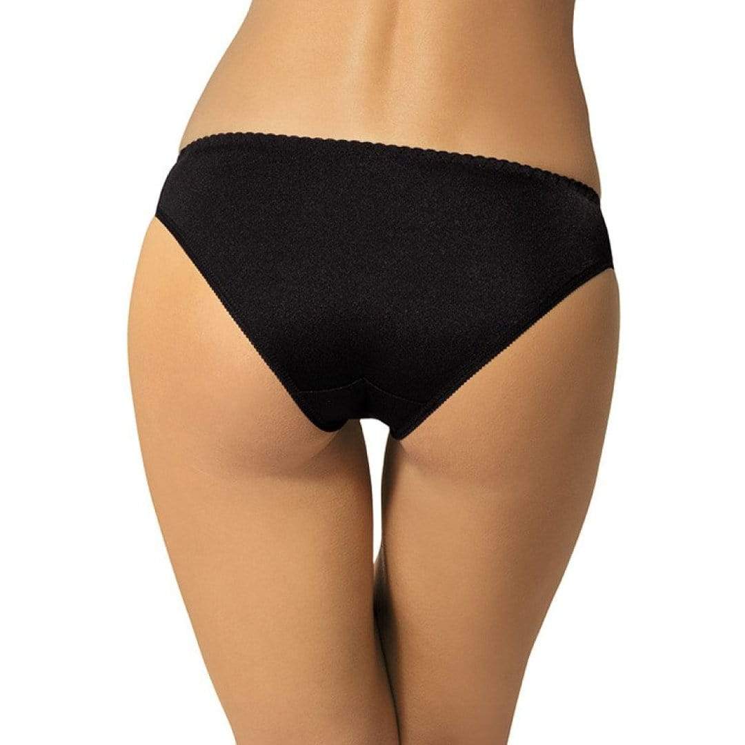 Gorteks Pamela Black/Pink Semi Sheer Low Rise Bikini Panty
