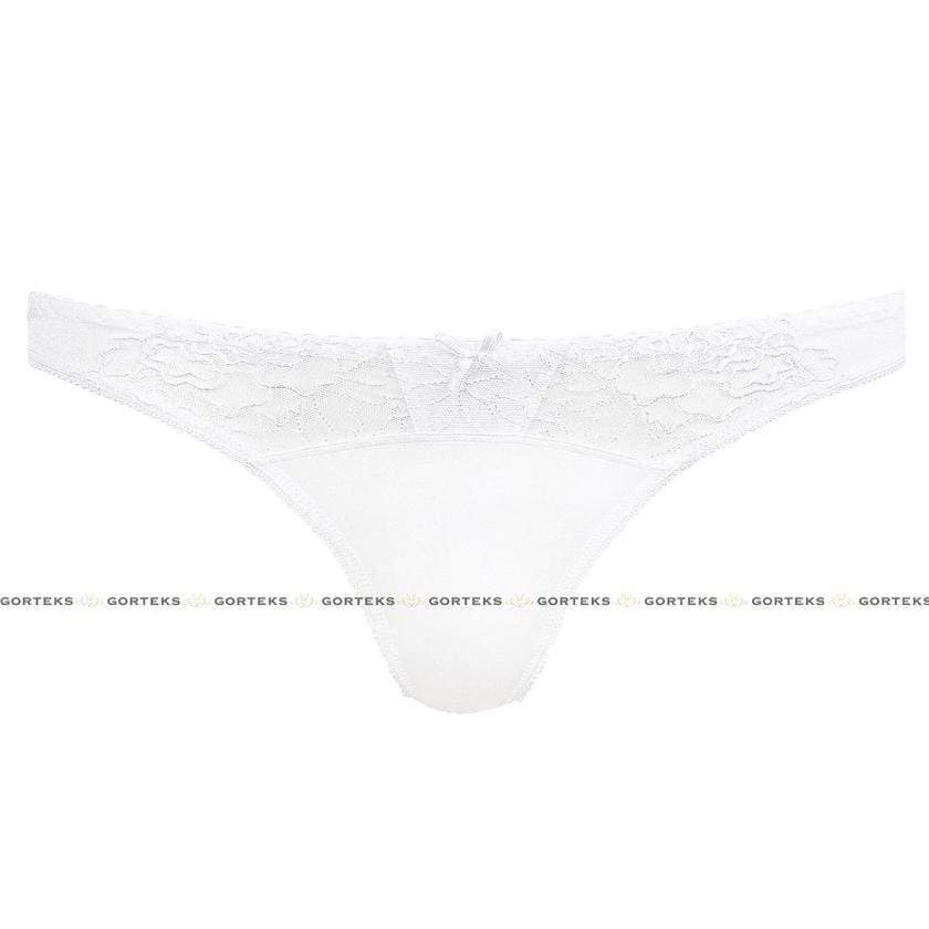 Gorteks Pamela White Semi Sheer Thong Panty