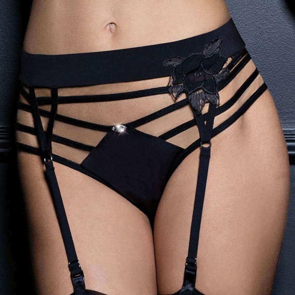 Alouette Promise Embroidered Lace Garter Belt