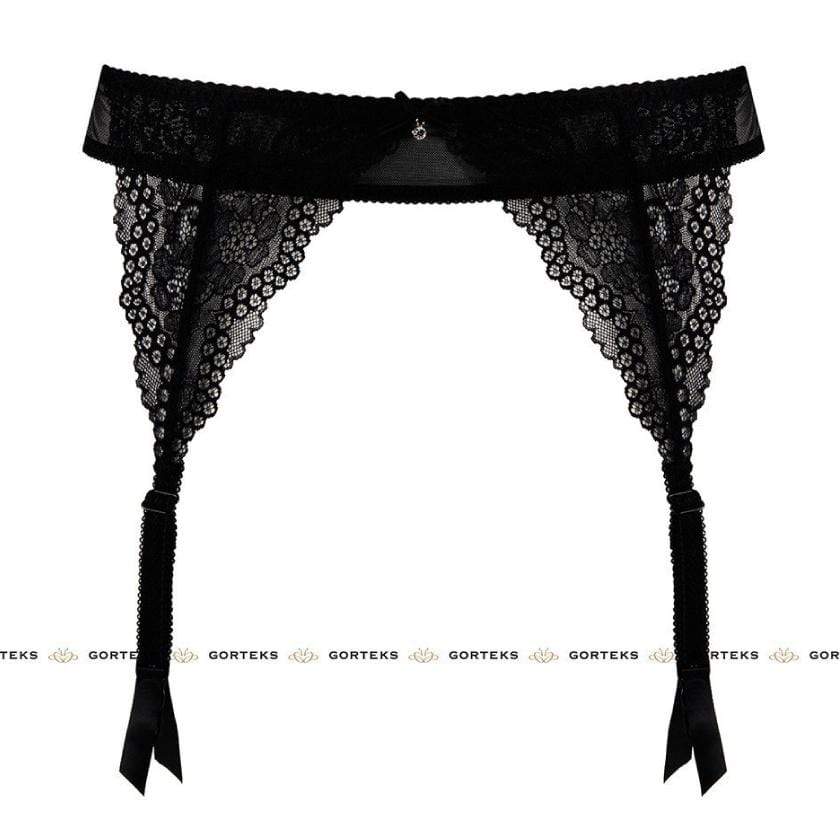 Gorteks Scarlet Black Sexy Sheer Lace Garter Belt