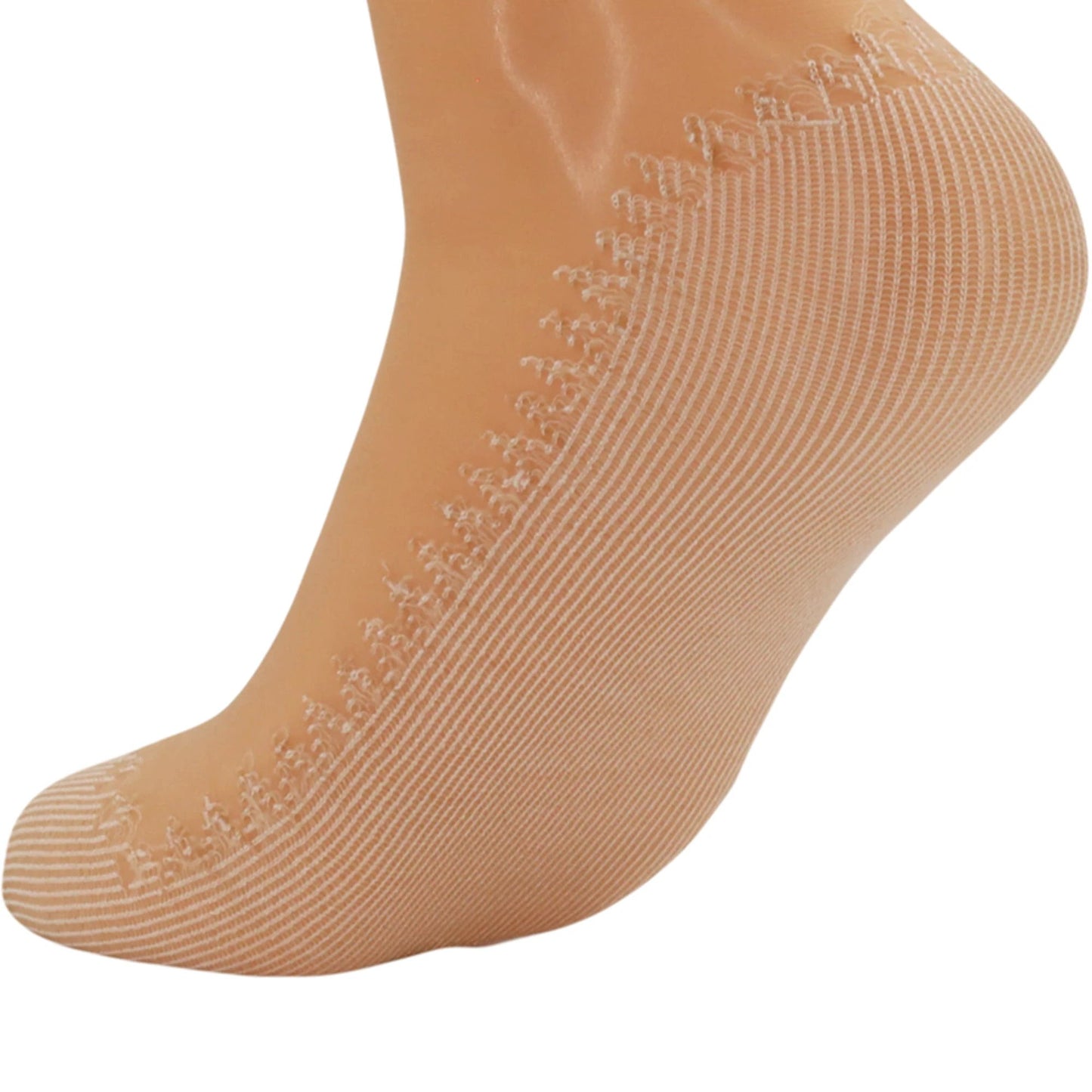 6 Pairs Women's Anti-Slip Sheer Ankle Socks with Cotton Sole and Reinforced Toe by AWS/American Made