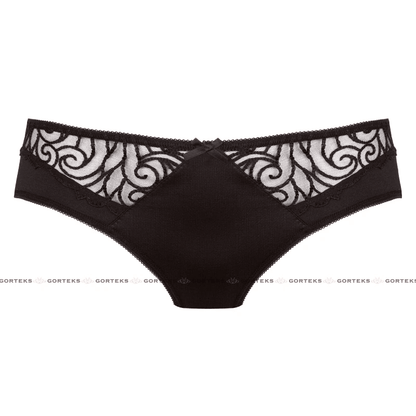 Sheer Embroidered Bikini Panty Gorteks Onyx - Ansley Effect