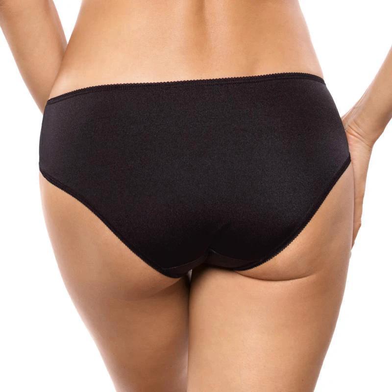 Sheer Embroidered Bikini Panty Gorteks Onyx - Ansley Effect
