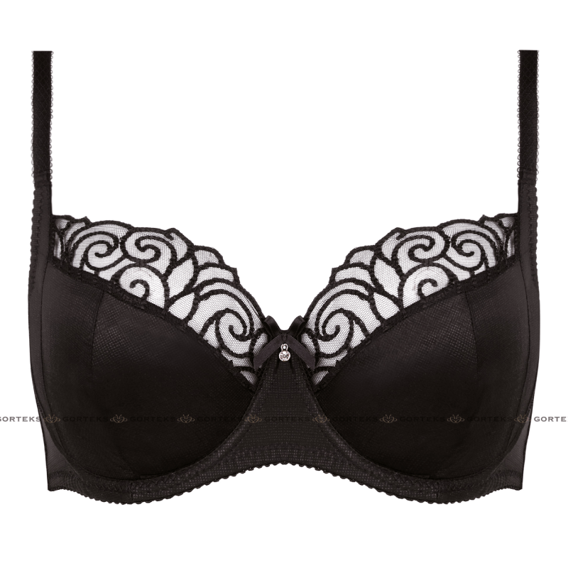 Gorteks Onyx Sheer Embroidery Plus Size Bra