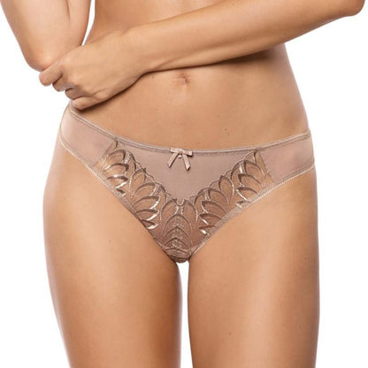 Gorteks Dakota Sheer Floral Embroidery Thong Panty