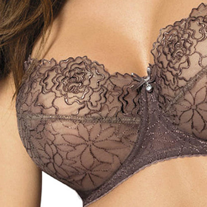 Gorteks Pamela Mocha Sheer Mesh Balconette Bra