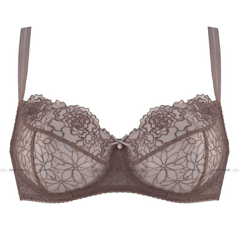 Gorteks Pamela Mocha Sheer Mesh Balconette Bra