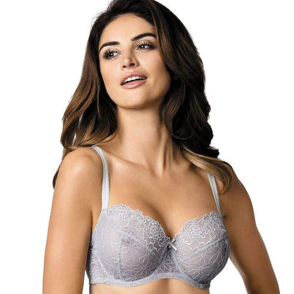 Gorteks Pamela Silver Sheer Mesh Balconette Bra-0
