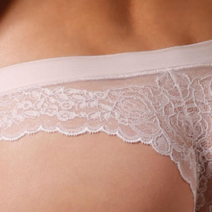 Sheer Lace Brazilian Panty Lavinia Gentleness Blush