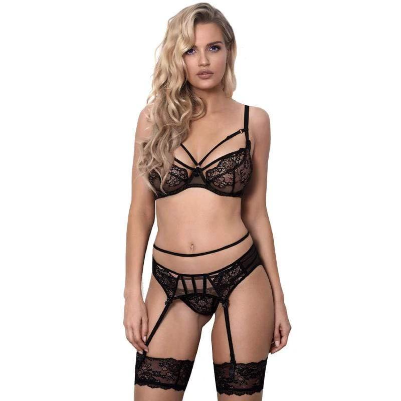 Axami Miami Vibe Sheer Lace Garter Belt by Axami Lingerie