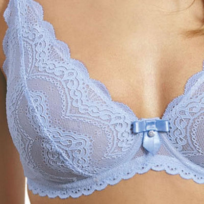Kinga Nubi Sheer Lace Triangle Plunge Bra