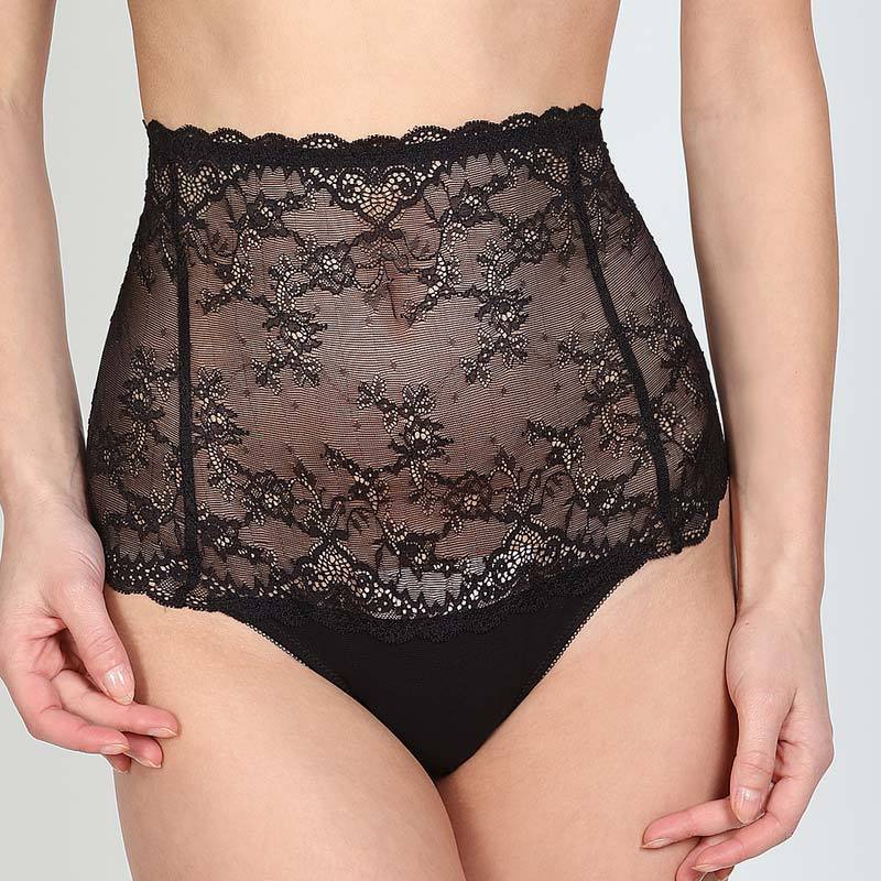 Orhideja Stunner Sheer Lace Ultra High Waist Panty Navy Blue-2