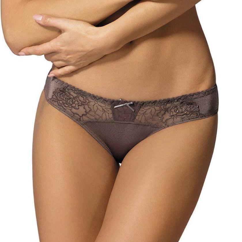 Gorteks Pamela Mocha Sheer Low Rise Bikini Panty
