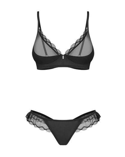 Obsessive Stelisa Sheer Mesh Lingerie Set: Elegant Bra & Thong Duo