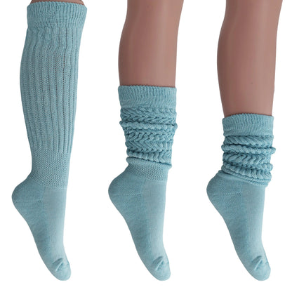 Women's Extra Long Heavy Slouch Cotton Socks – 3 Pairs, Size 9-11 by AWS/American Made