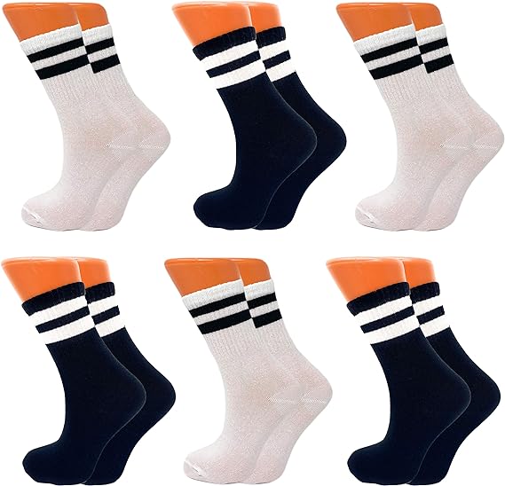 Women's Tennis Crew Socks – Extra Thin & Breathable – 6 Pairs – Cotton-2