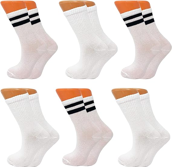 Women's Tennis Crew Socks – Extra Thin & Breathable – 6 Pairs – Cotton-3