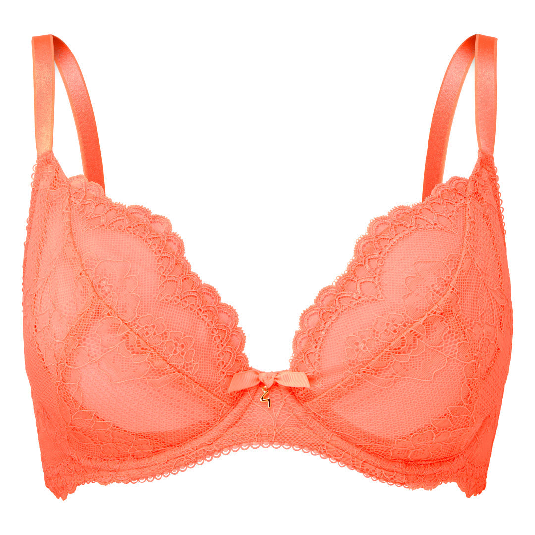 Gossard Superboost Lace Neon Coral Plunge Bra