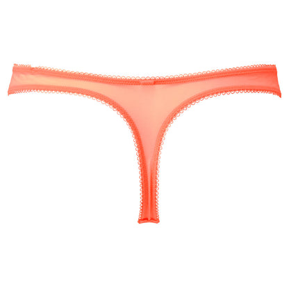 Gossard Superboost Lace Neon Coral Sheer Thong Panty