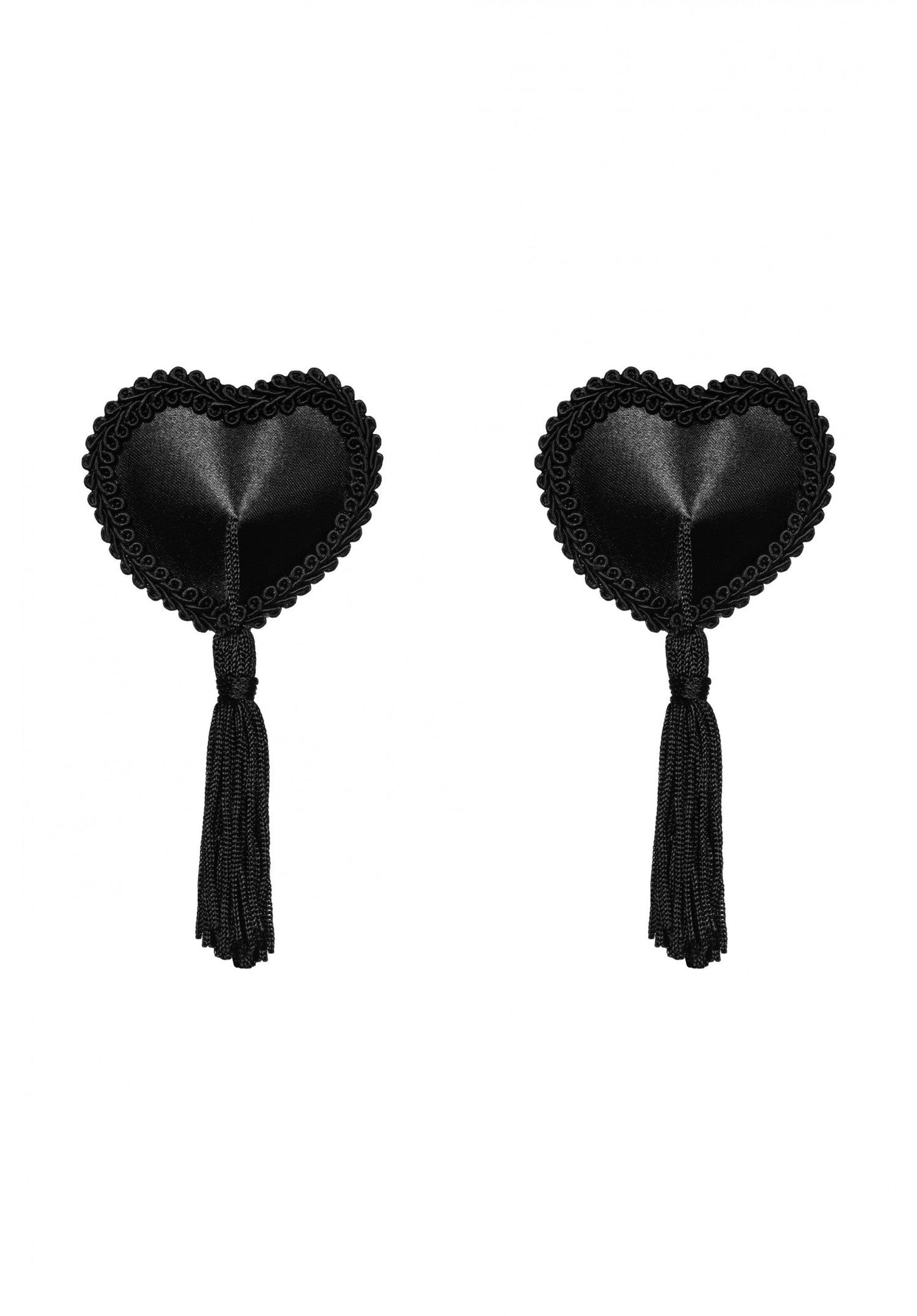 Obsessive Black Tassel Heart Shaped Nipple Covers