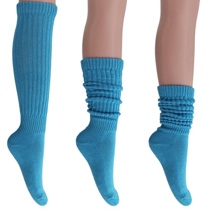 Women's Extra Long Heavy Slouch Cotton Socks – 3 Pairs, Size 9-11 by AWS/American Made