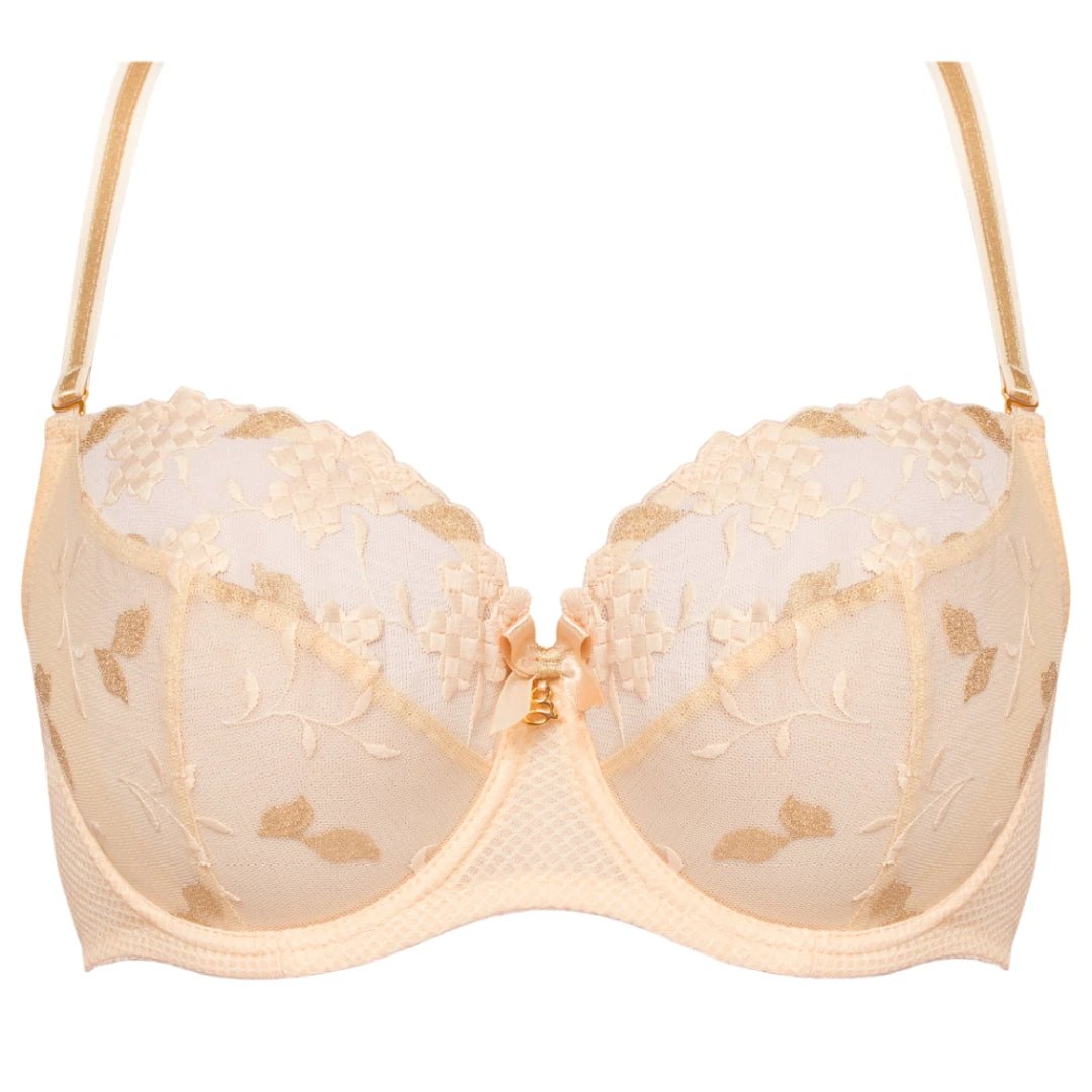 Sheer Mesh Balconette Bra Valeria Biscuit by Samanta Lingerie