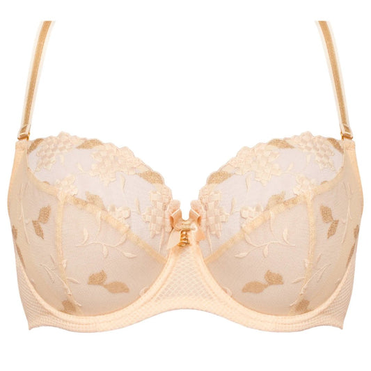 Sheer Mesh Balconette Bra Valeria Biscuit by Samanta Lingerie